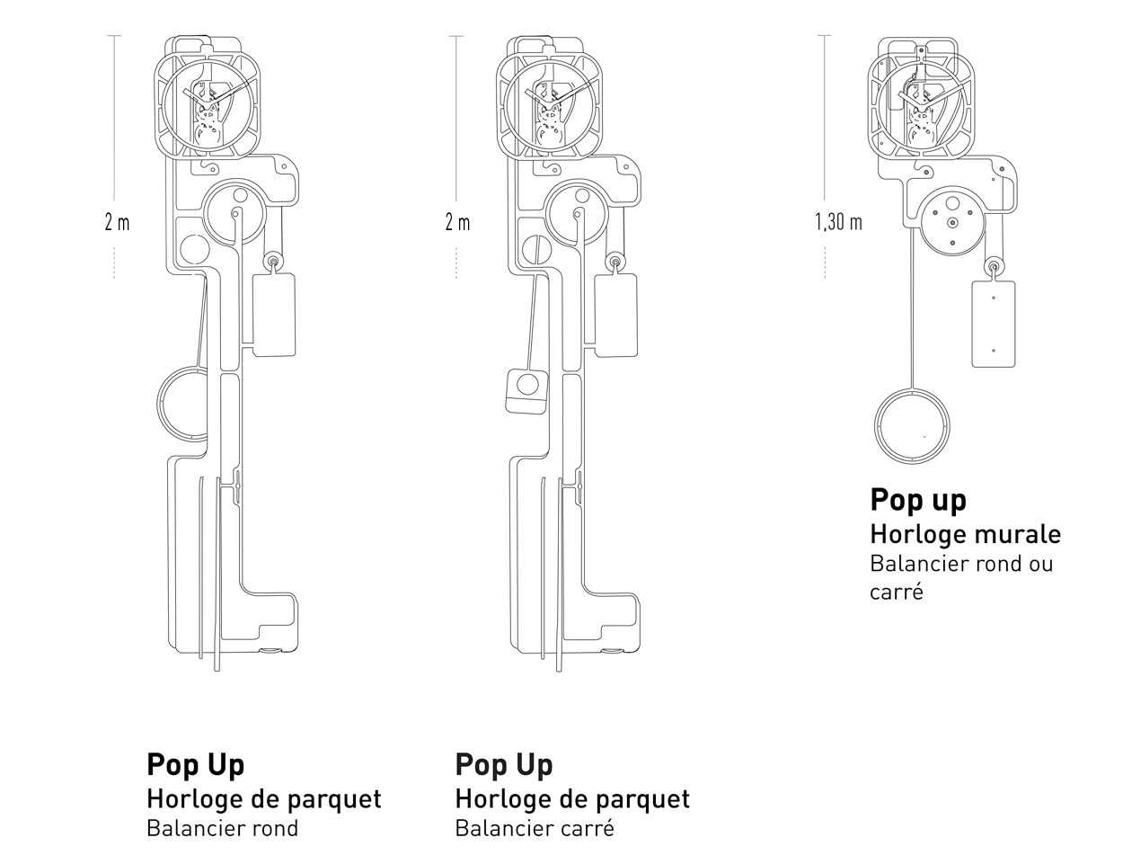 horloges comtoises fabriquées à Besançon hauteur 2m